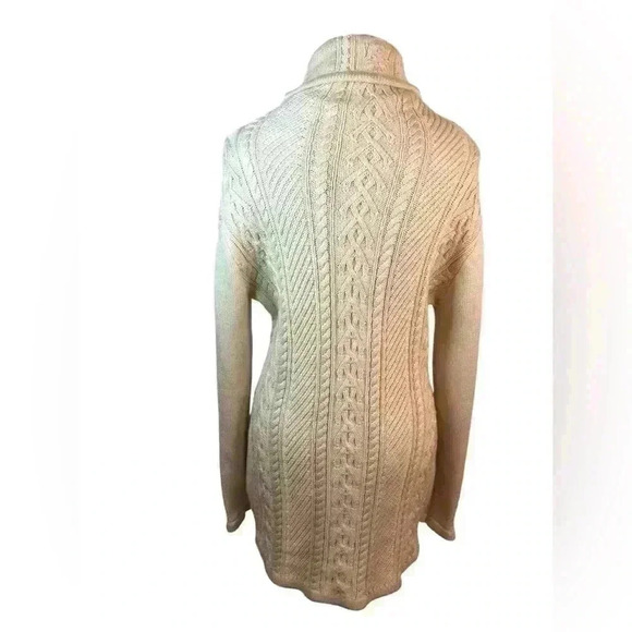 Womens Long Cable Knit Sweater Cowl Neck L/S Viscose Cotton Unbranded - Picture 3 of 4